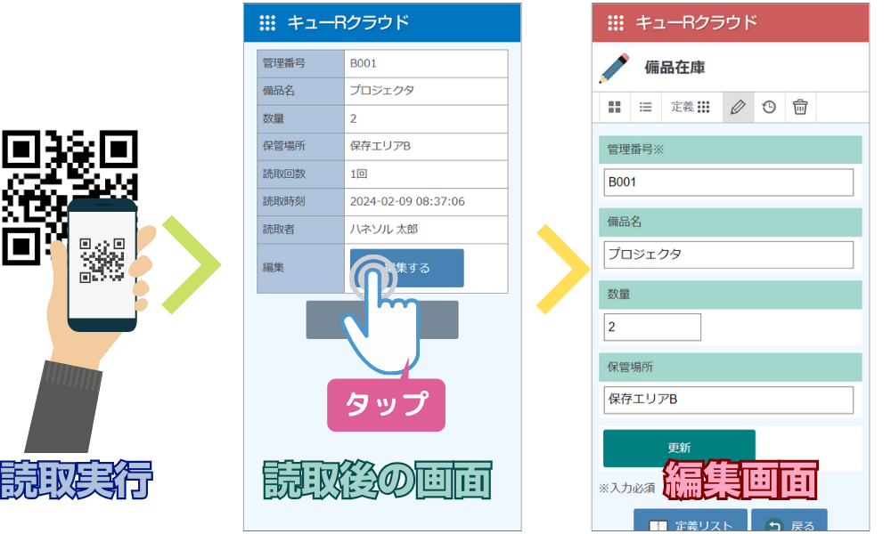 QRコードデータベースアクセス